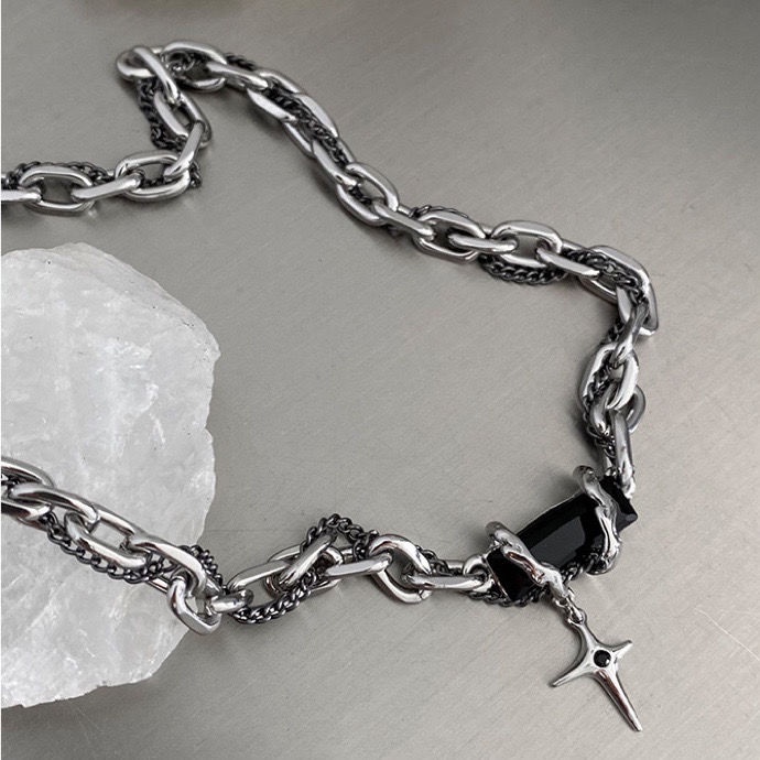 Vòng cổ Đá Quý Đen Nhiều Lớp Thời Trang 2022 Cho Nam Và Nữ