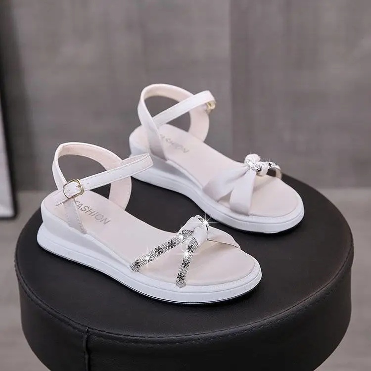 Sandal Sandal Đế Xuồng Phẳng Có Quai Phong Cách La Mã Thời Trang Thường Ngày Cho Nữ