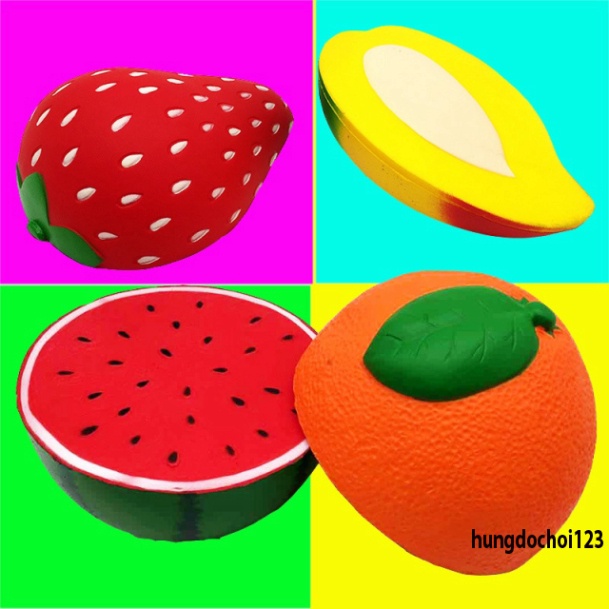Squishy Lớn JUMBO Hình nửa quả dưa đỏ cam xoài dâu tây to lớn công cụ giải trí Xốp Giảm Stress Hình mềm mại dễ Thương