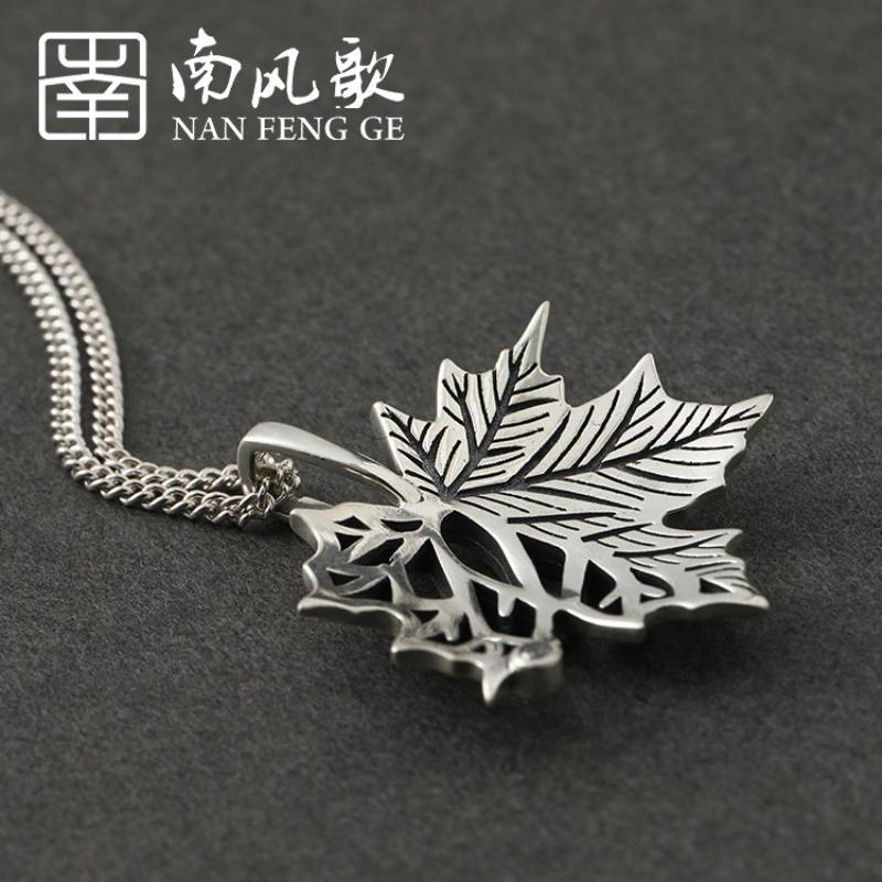 Dây Chuyền Mạ Bạc 925 Mặt Hình Lá Phong Thời Trang Cho Nam Nữ