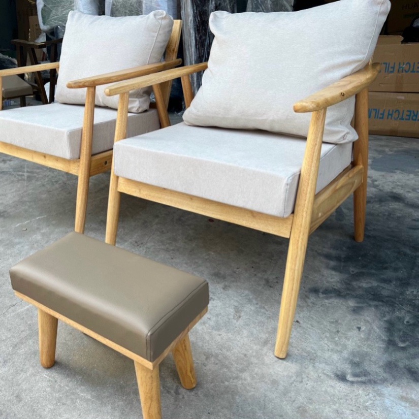 Sofa Đơn tay gỗ thư giãn , sofa nail gỗ mà cà rốt bọc nệm cotton | BigBuy360 - bigbuy360.vn