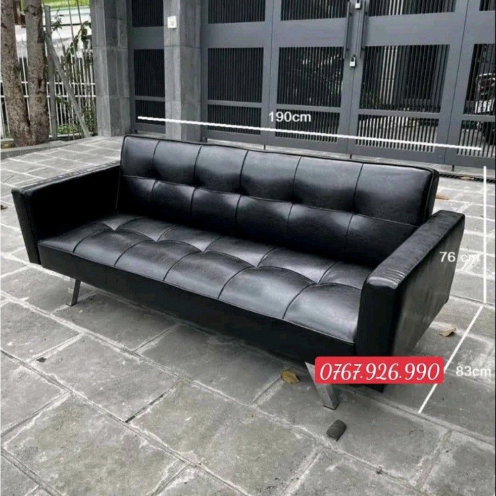 Ghế SOFA BED ( sofa giường da), sofa phòng khách màu đen siêu bền - bảo hành 12 tháng | BigBuy360 - bigbuy360.vn