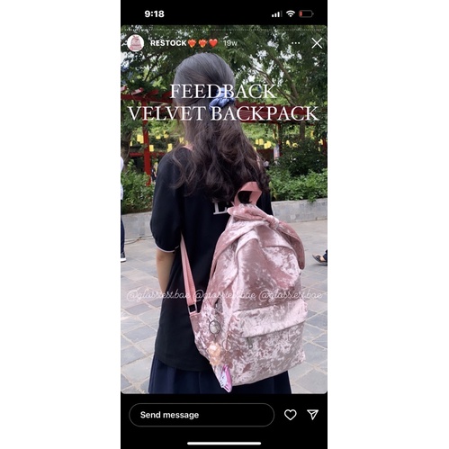 Balo nhung của Glossiest.bae