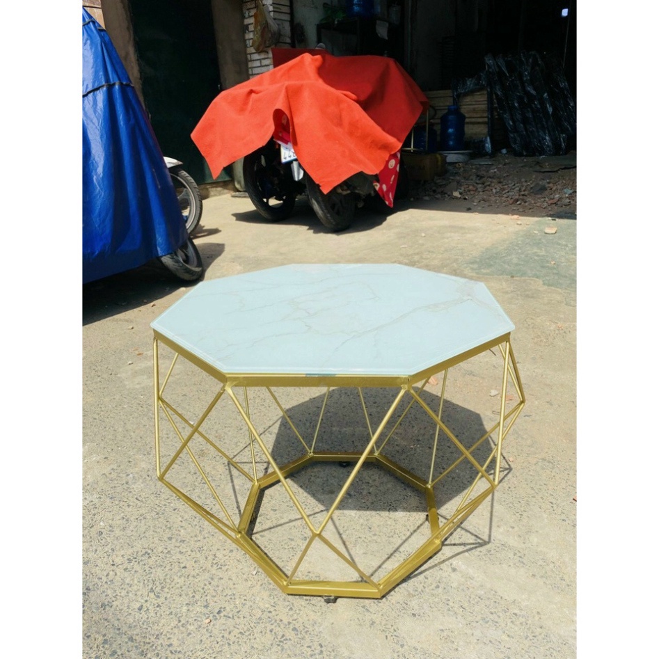 [HÀNG XƯỞNG] - Bàn Sofa Kim Cương Mặt Kính Cường Lực Chống Trầy Xước - Khung sắt sơn tĩnh điện vàng CHÍNH HÃNG | BigBuy360 - bigbuy360.vn
