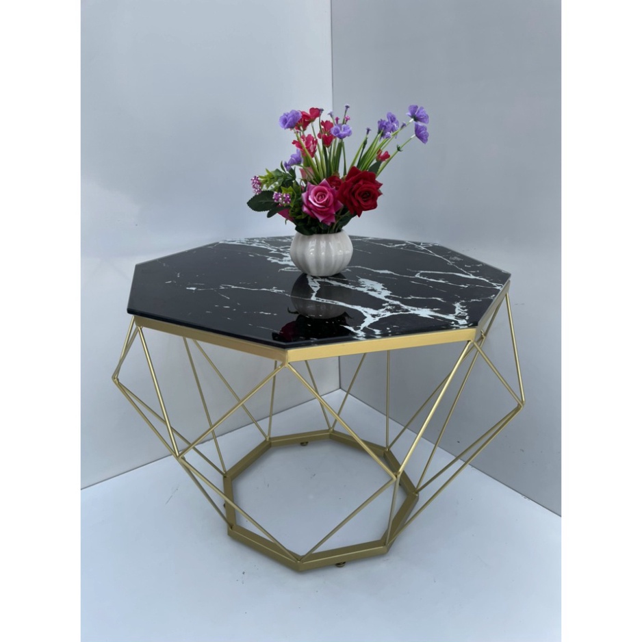 [HÀNG XƯỞNG] - Bàn Sofa Kim Cương Mặt Kính Cường Lực Chống Trầy Xước - Khung sắt sơn tĩnh điện vàng CHÍNH HÃNG | BigBuy360 - bigbuy360.vn