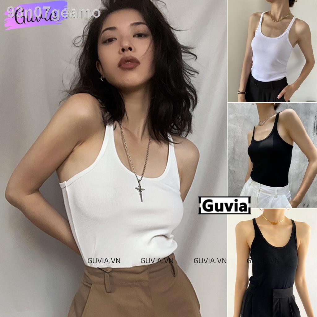 ☢☾Áo HAI DÂY MẢNH DÁNG DÀI Nữ Trơn GUVIA, Ôm Body Chất Tốt, Kiểu thun gân mềm mát GUVIA