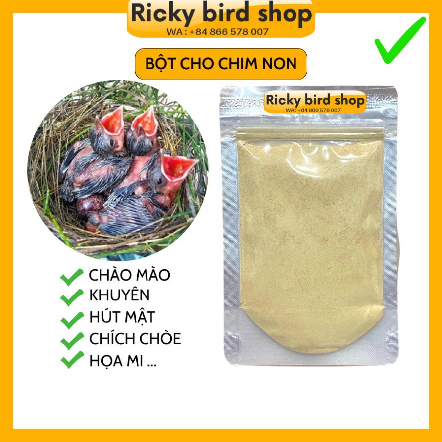 Bột chim non chào mào, khuyên, hút mật, chích chòe và các loại chim cảnh Ricky bird shop (Lồng chim Ricky)
