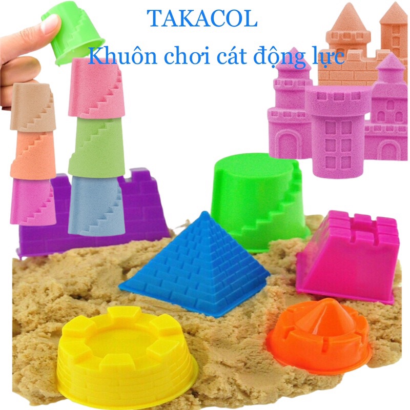 Khuôn chơi cát động lực TAKACOL có 6 khuôn theo chủ đề Kim Tự Tháp giúp bé sáng tạo phát triển trí não rất tốt.