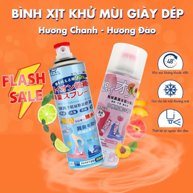 Bình xịt khử mùi hôi giày dép Nano Bạc diệt khuẩn, chai sịt làm thơm tủ quần áo, hết mùi tất chân, vớ chân lưu hương lâu