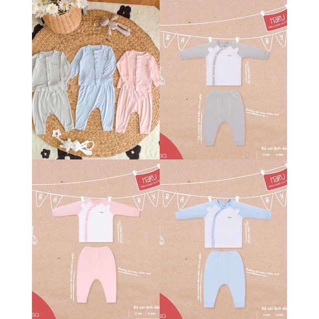 Bộ Sơ Sinh Sợi Tre Siêu Mềm Hãng Masa Cho Bé 0-9m