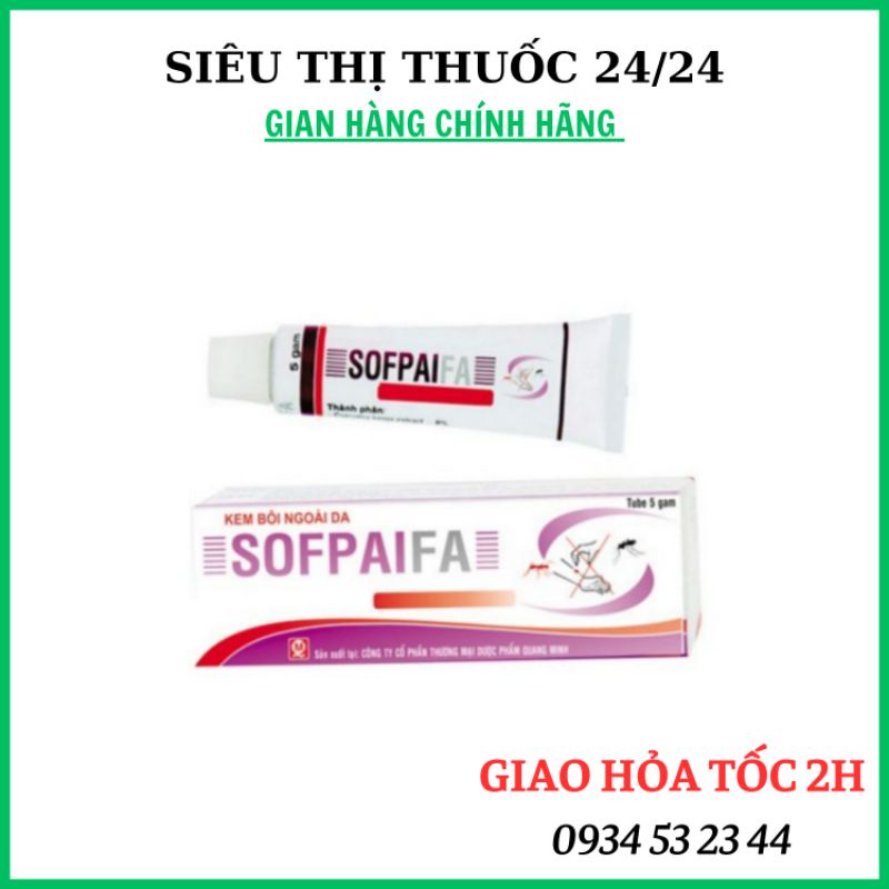 Kem Bôi Muỗi Côn Trùng Sofpai Fa Tuýp 5g ⚡ CAM KẾT CHÍNH HÃNG ⚡ Kem bôi làm dịu da sau khi bị côn trùng cắn