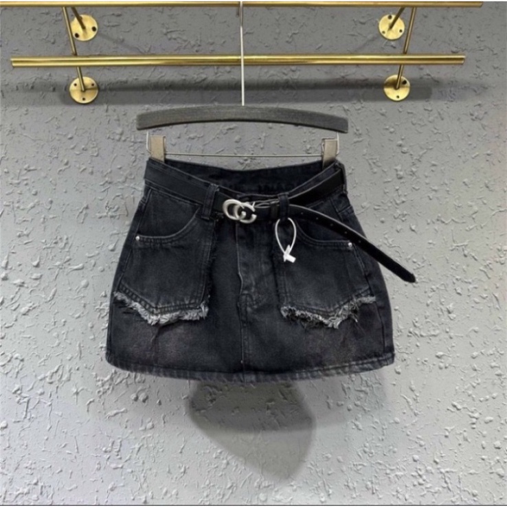 Chân váy jeans túi nhọn viền cắt tua siêu xinh ảnh cận chất Win boutique Hot Trend | BigBuy360 - bigbuy360.vn