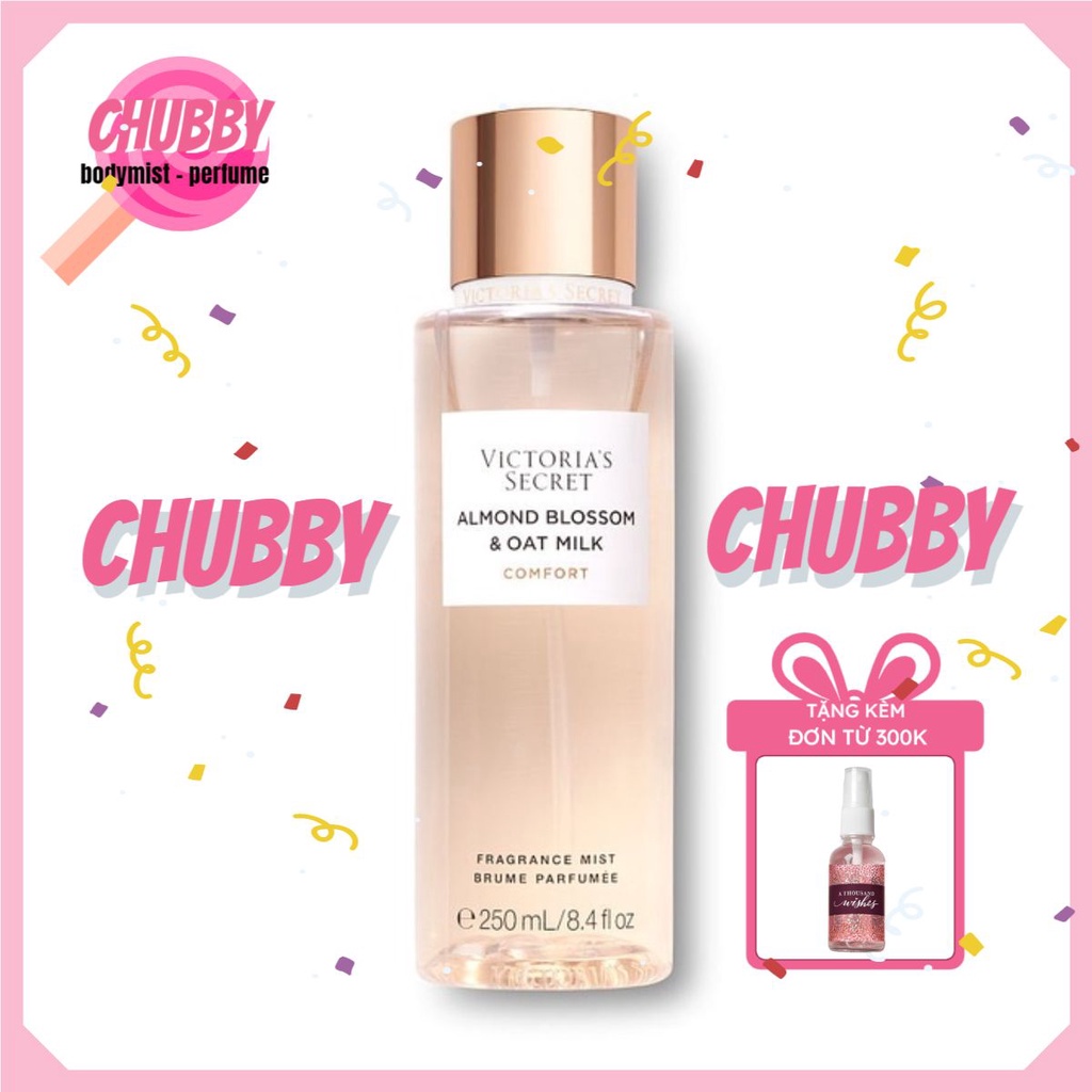 𝙘𝙝𝙪𝙗𝙗𝙮 - Xịt Thơm Toàn Thân VICTORIA SECRET - ALMOND BLOSSOM & OAT MILK