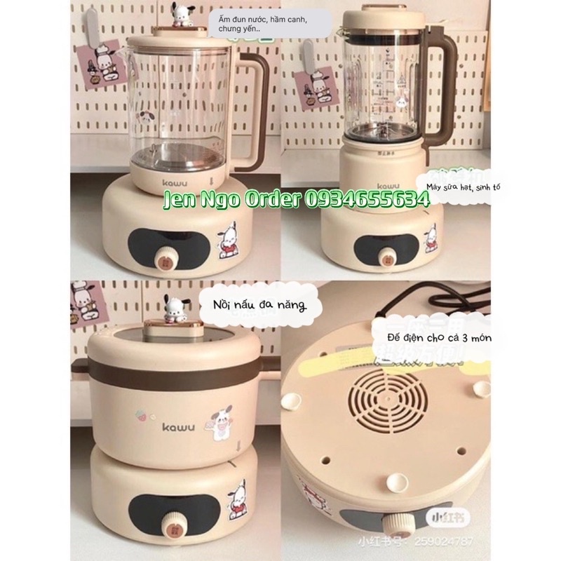 CHÍNH HÃNG- MẪU MỚI NHẤT- 3in1 Bộ nồi , máy sữa hạt, nồi đa năng, ấm đun nước Kawu - Bảo hành 6 tháng
