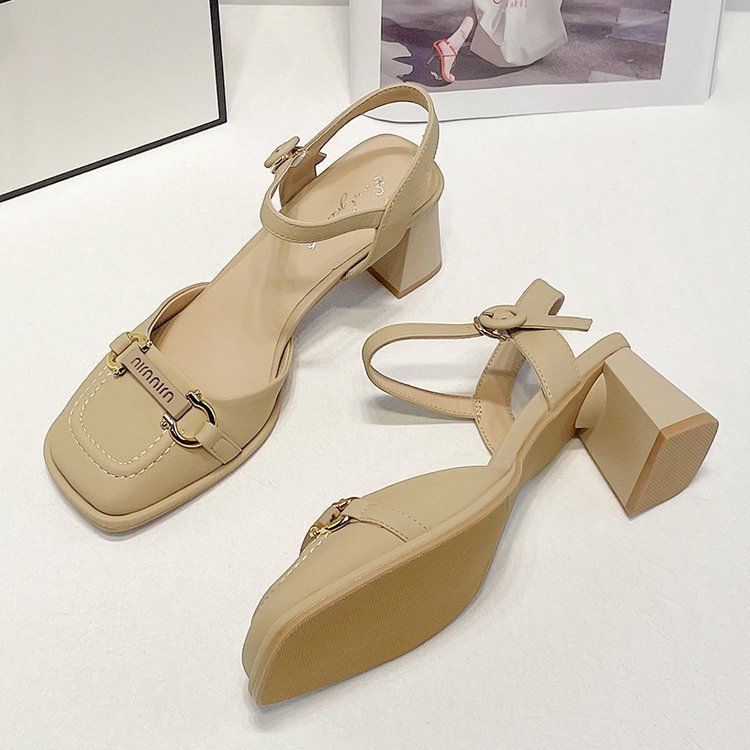 Sandal Cao Gót Một Dây Phong Cách Roman Thời Trang Mùa Hè 2023 Mới Cho Nữ