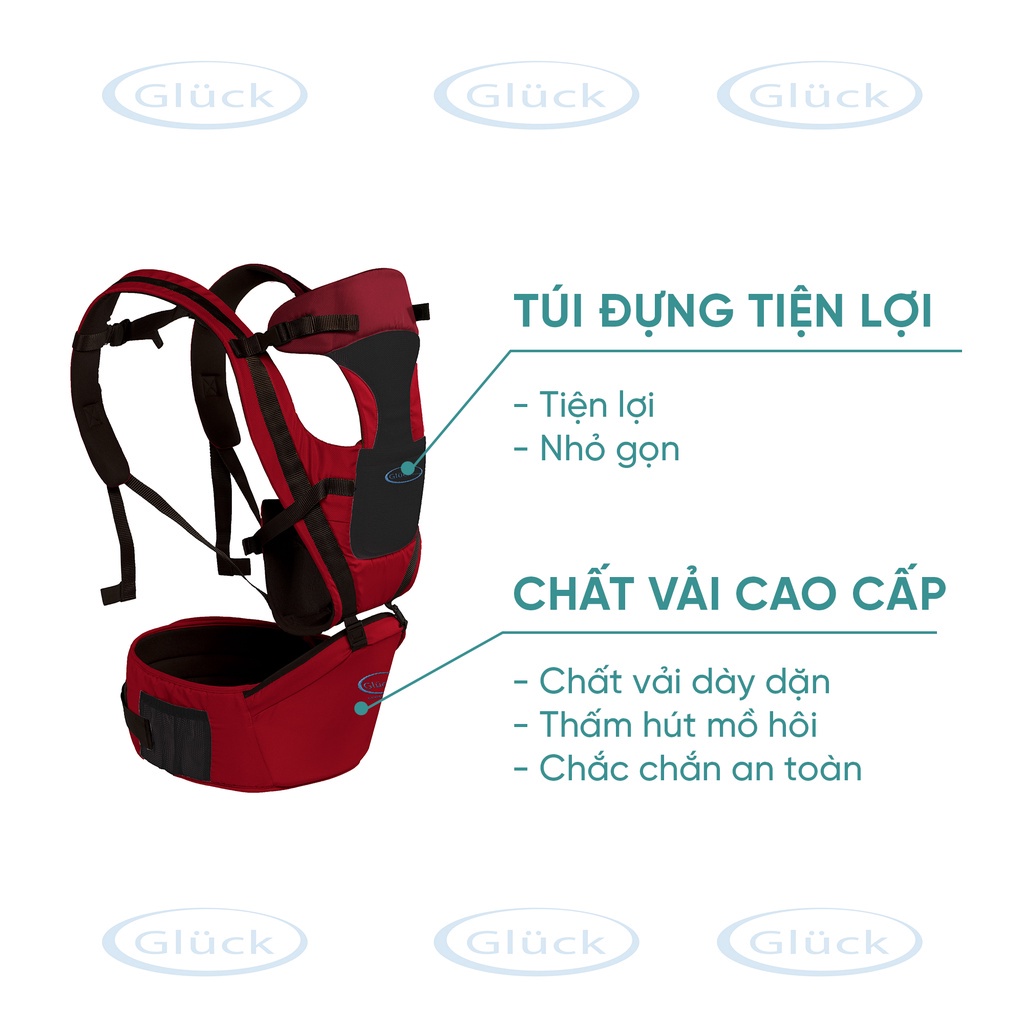 Địu em bé 8 tư thế, địu bé sơ sinh có tấm đỡ cổ chống gù Kinderkraft Gluck GP-709 cho bé 3-25 tháng tuổi