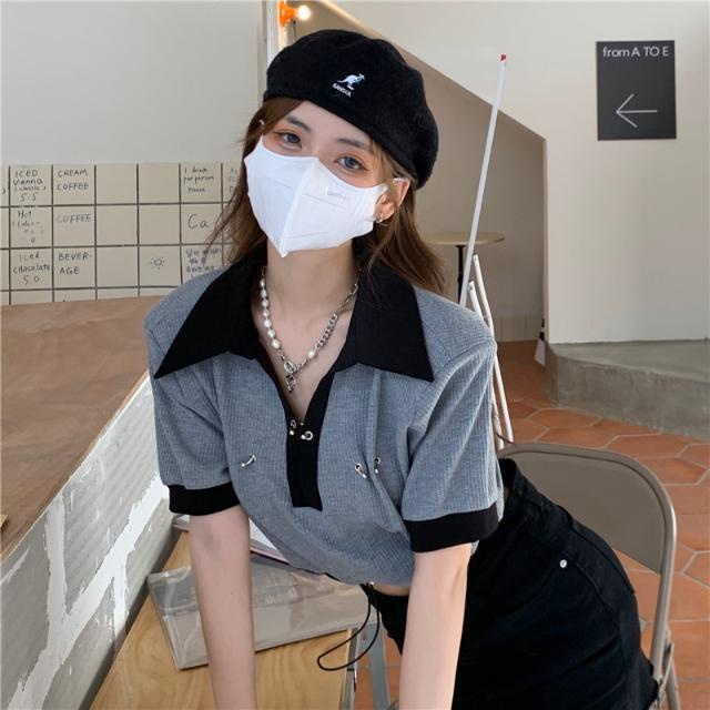 Jiashucheng Áo Dệt Kim Ngắn Tay Dáng Rộng Eo Cao Phong Cách Chic Ngọt Ngào Cho Nữ