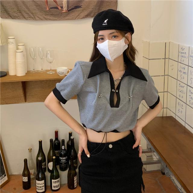 Jiashucheng Áo Dệt Kim Ngắn Tay Dáng Rộng Eo Cao Phong Cách Chic Ngọt Ngào Cho Nữ