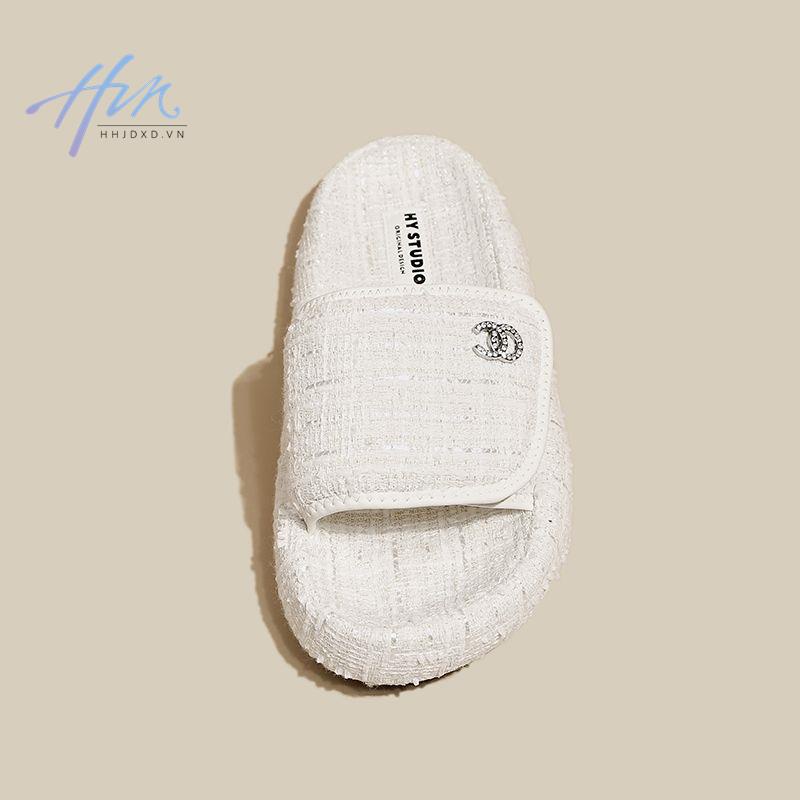 Dép Quai Ngang Đế Bằng Họa Tiết Kẻ Sọc Thời Trang Mùa Hè 2023 Mới Cho Nữ