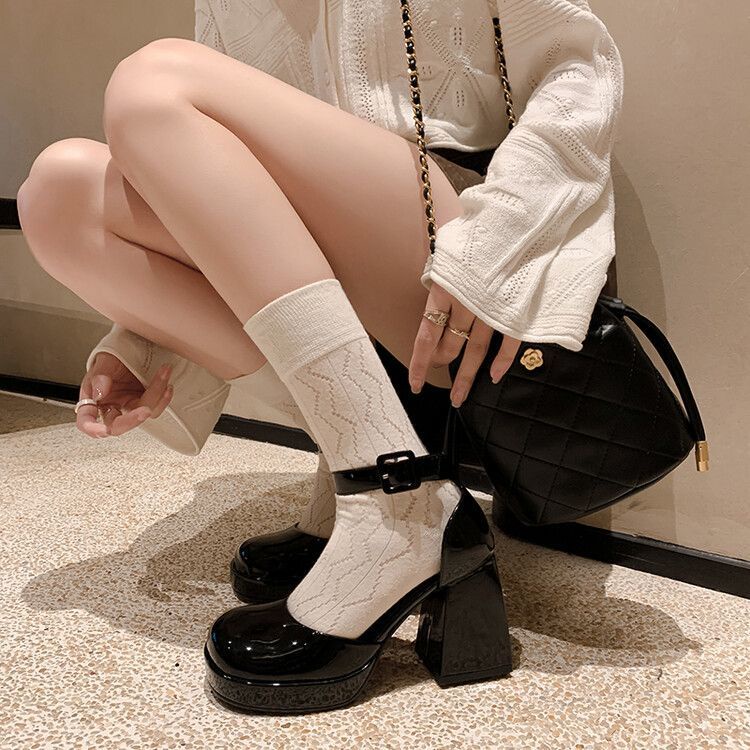 Giày Sandal Cao Gót Da Thật Đế Dày Chống Thấm Nước Thời Trang Mùa Hè 2023 Cho Nữ