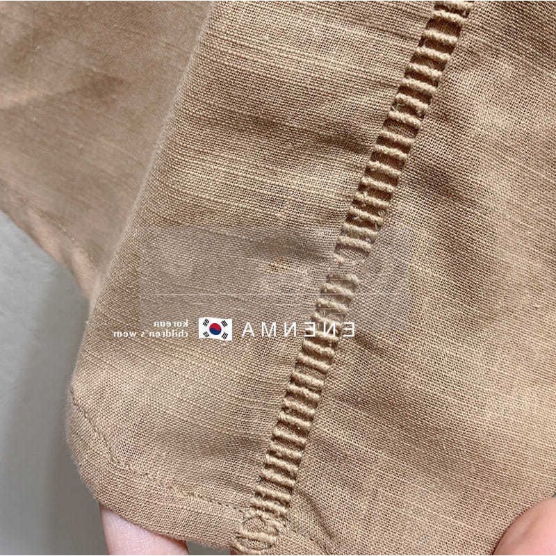 Áo Sơ Mi Vải Lanh Cotton Không Tay Dễ Thương Phong Cách Hàn Quốc Cho Bé Gái