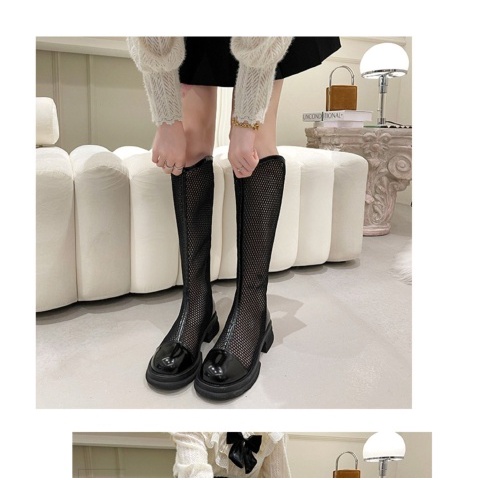 Giày Bốt Martin Lưới Cổ Cao Qua Gối Đế Dày Thời Trang Mùa Hè 2023 Mới Cho Nữ