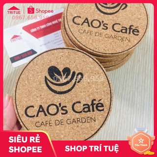 Nhận in ấn lót ly gỗ ép đẹp nhất tp HCM, bán đế lót ly gỗ bần có sẵn, Khắc laze lót ly gỗ mùn, Làm lót ly gỗ ở đâu rẻ.