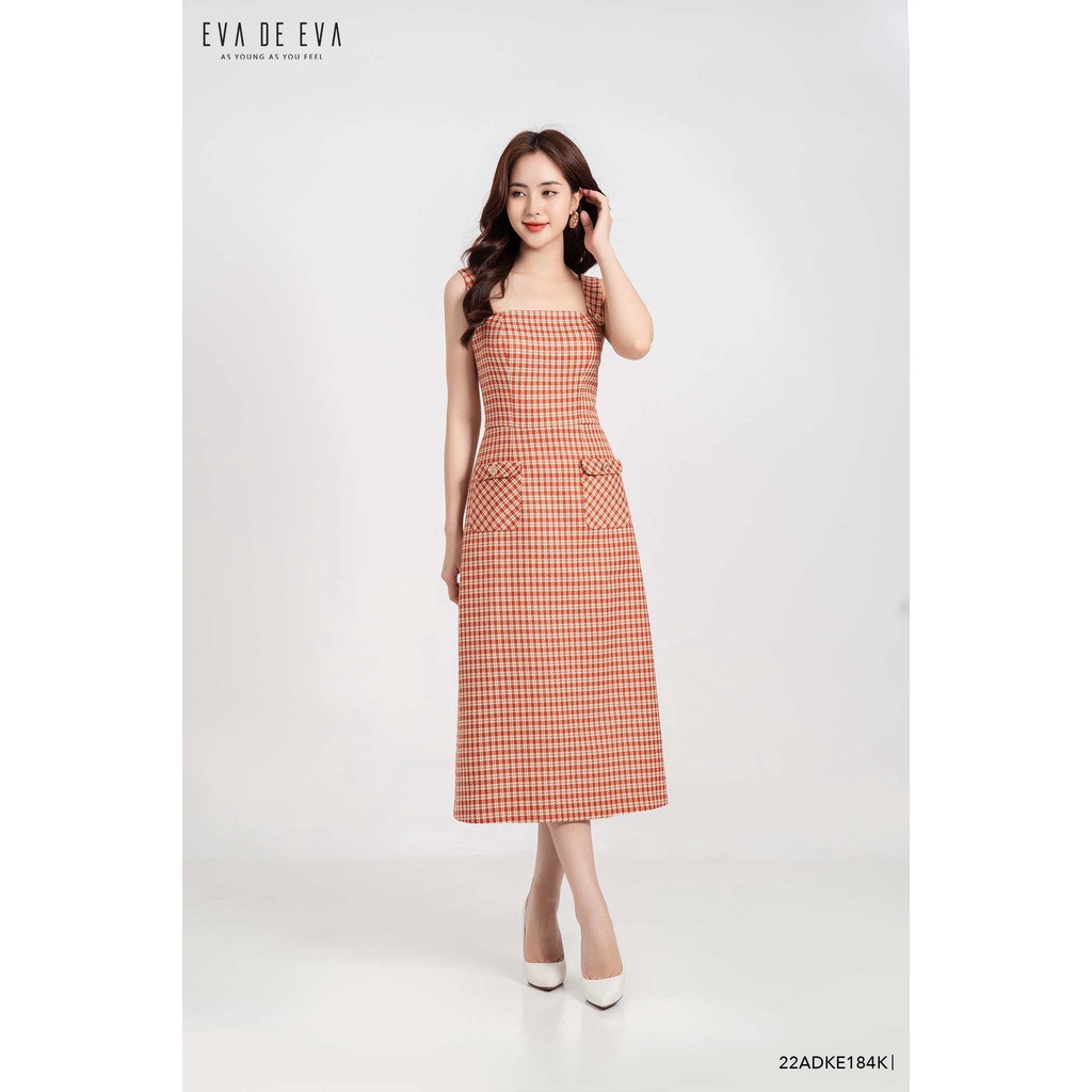 Đầm hai dây bản to dáng dài Eva de Eva 22ADKE184K