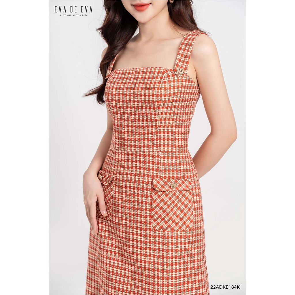 Đầm hai dây bản to dáng dài Eva de Eva 22ADKE184K