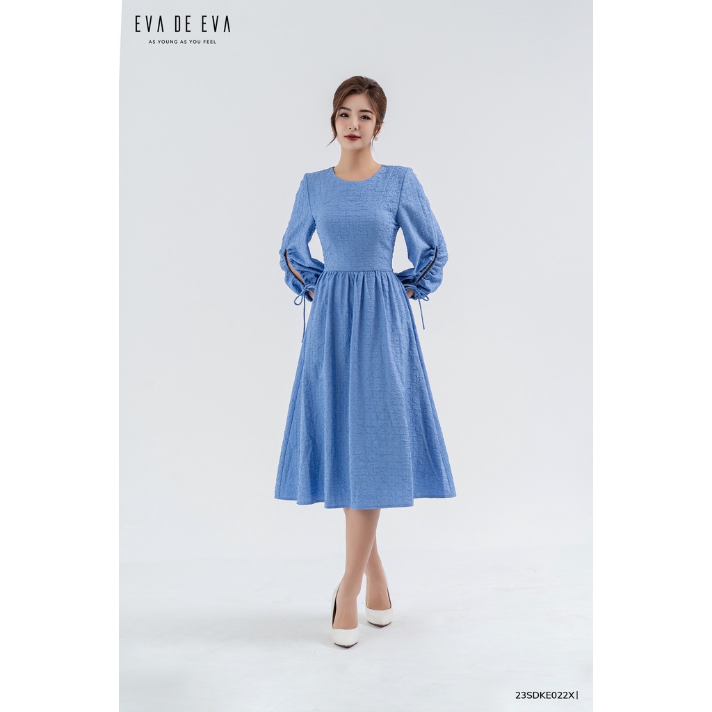 Đầm tay lỡ dáng xòe cổ tròn Eva de Eva 23SDKE022X