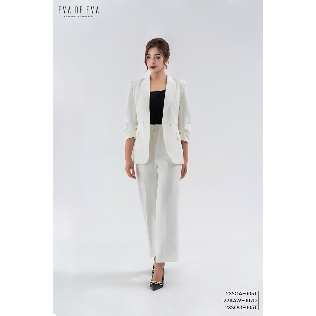 Quần dài trắng nữ ống đứng Eva de Eva 23SQQE005T