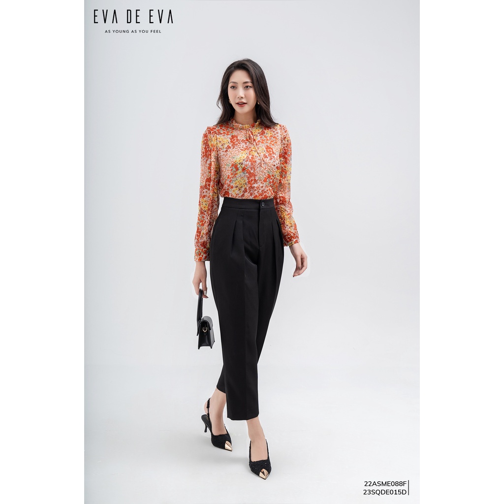 Quần baggy đen nữ lưng cao Eva de Eva 23SQDE015D