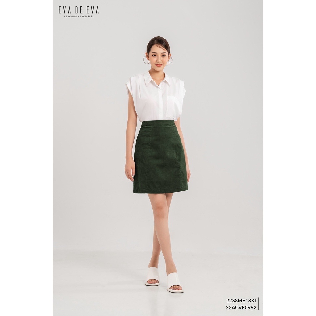 Chân váy nhung tăm chữ A ngắn Eva de Eva 22ACVE099X
