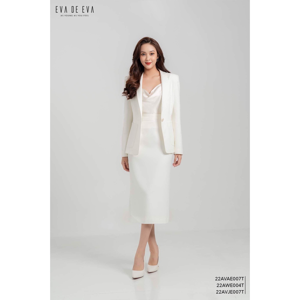 Chân váy trắng dài xẻ sau Eva de Eva 22AVJE007T