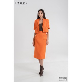 Chân váy dạ tweed dáng dài xẻ sau Eva de Eva 22ACVE074C