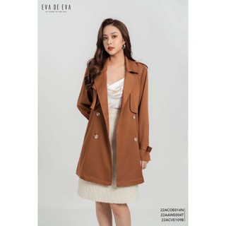 Áo măng tô kaki nữ dáng dài Eva de Eva 22ACOE014N