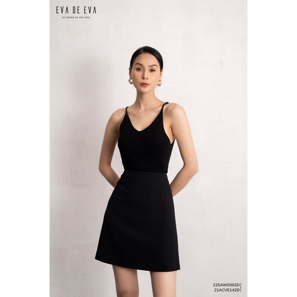 Áo hai dây len nữ cổ chữ V Eva de Eva 22SAWE002D