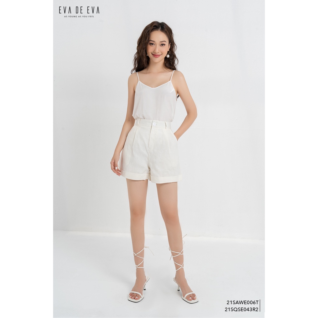 Áo hai dây nữ trắng Eva de Eva 21SAWE006R3