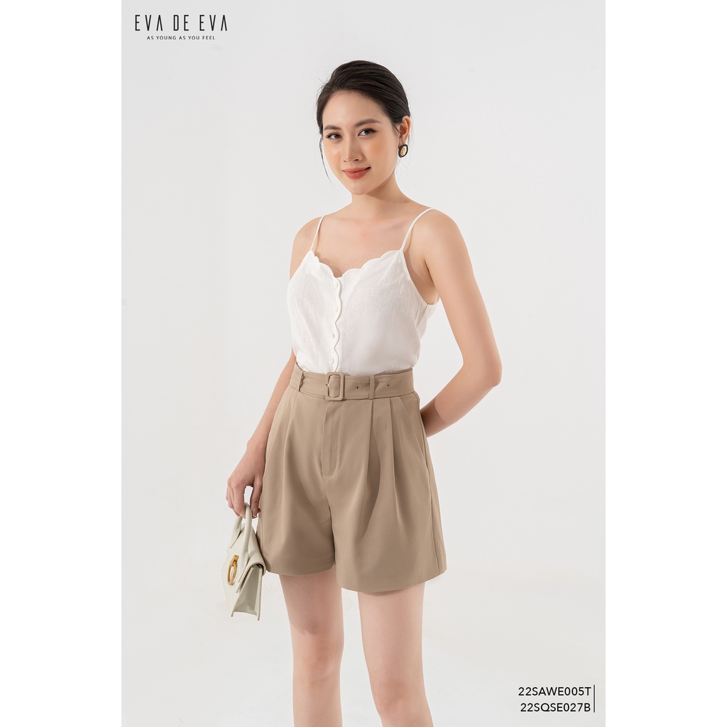 Áo hai dây nữ trắng Eva de Eva 22SAWE005T