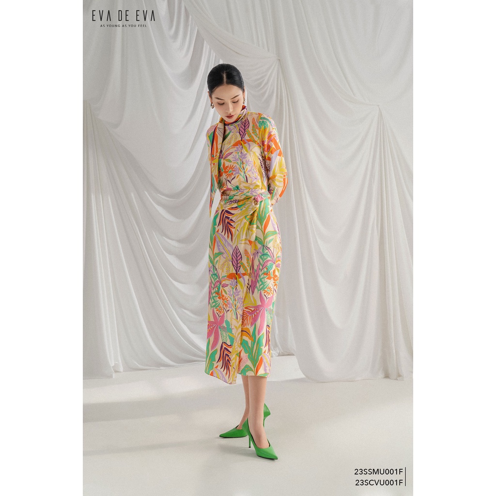 Áo sơ mi nữ tay dài thiết kế cách điệu Eva de Eva 23SSMU001F