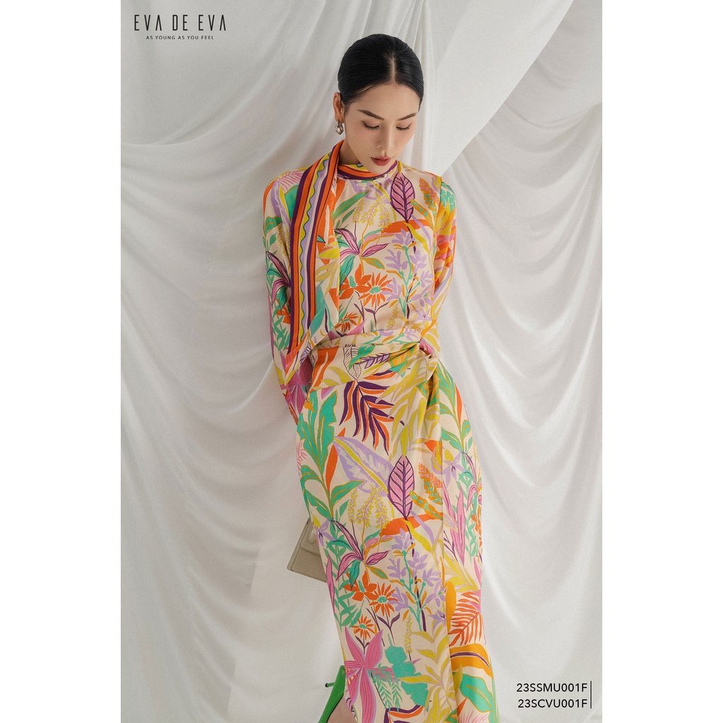 Áo sơ mi nữ tay dài thiết kế cách điệu Eva de Eva 23SSMU001F