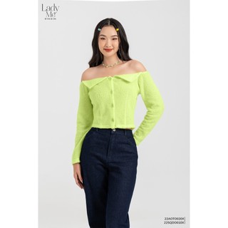 Áo len nữ trễ vai tay dài lady me by eva de eva 22aoto020x