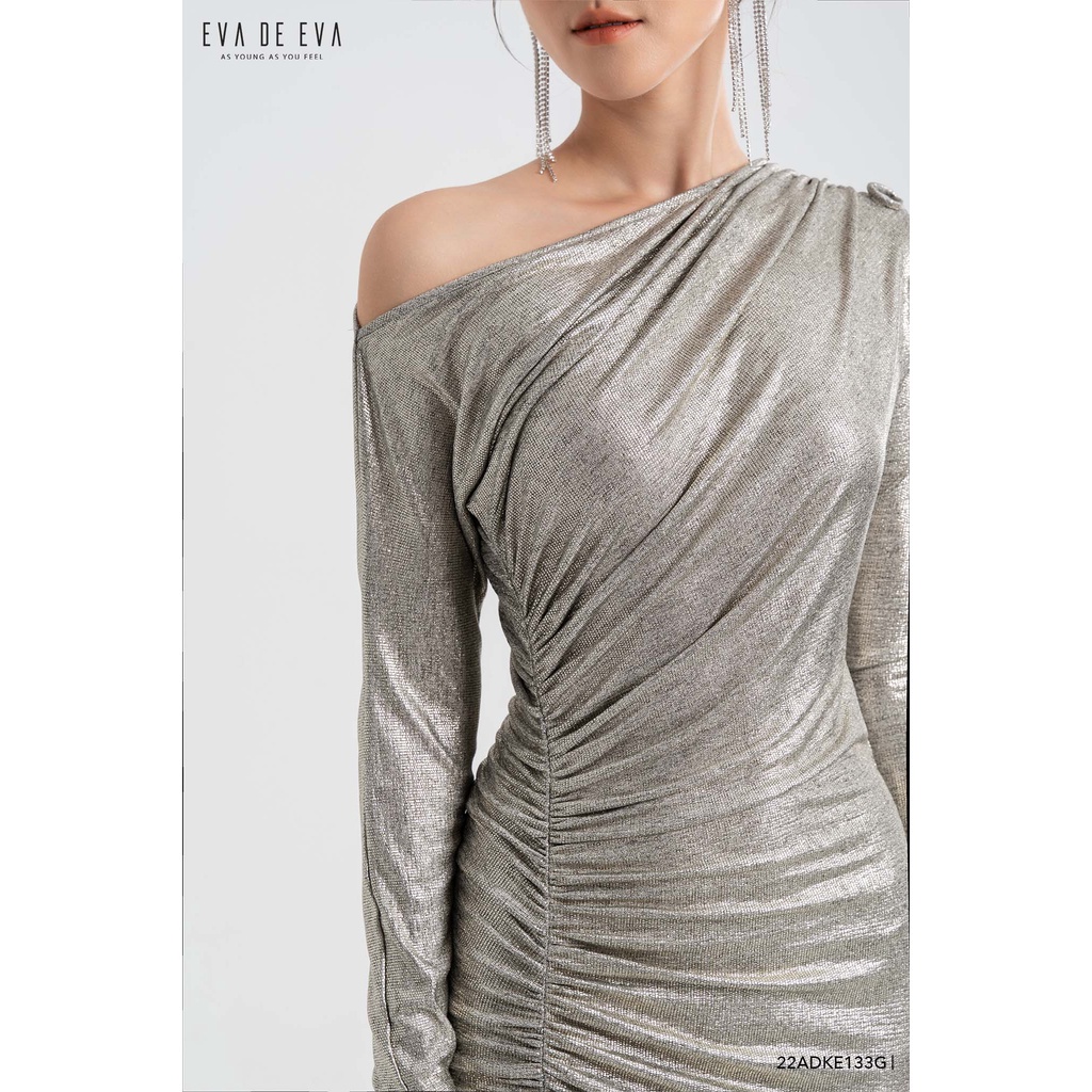 Đầm nhũ body tay dài trễ vai Eva de Eva 22ADKE133G