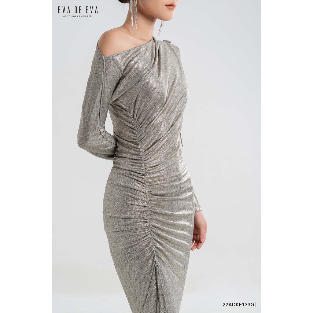 Đầm nhũ body tay dài trễ vai Eva de Eva 22ADKE133G