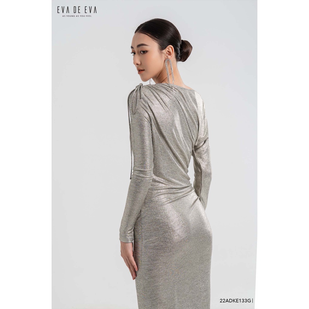 Đầm nhũ body tay dài trễ vai Eva de Eva 22ADKE133G