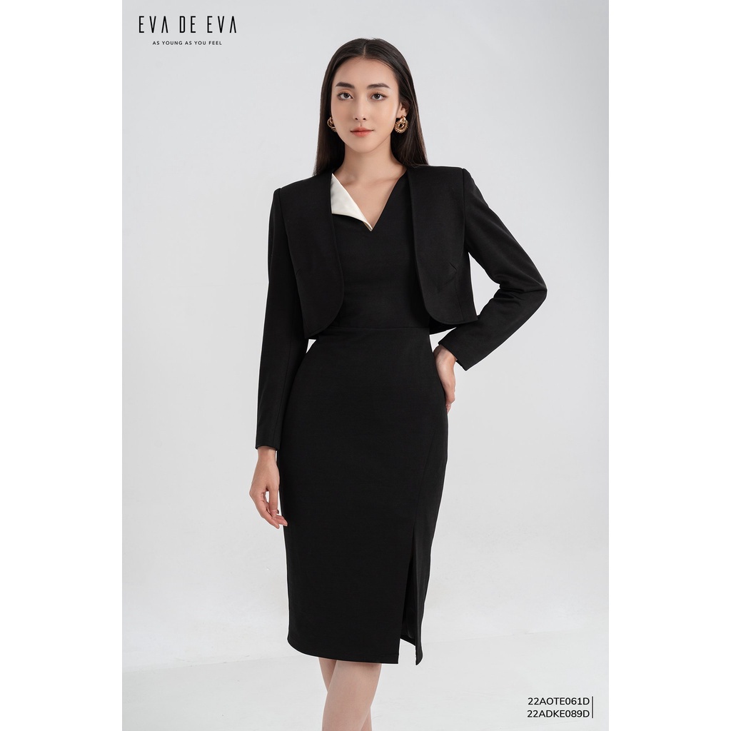 Áo blazer nữ croptop tay dài Eva de Eva 22AOTE061D