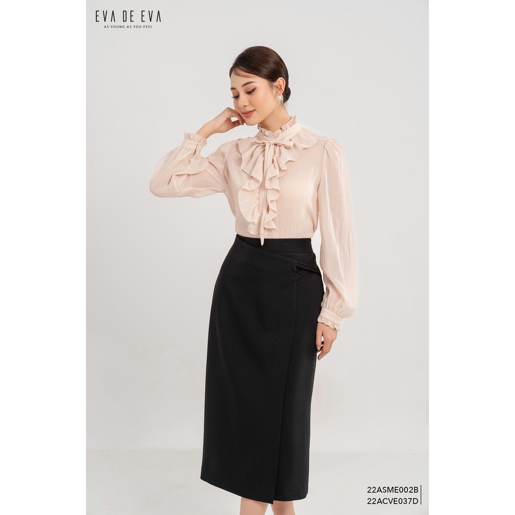 Chân váy midi dài lưng cao Eva de Eva 22ACVE037D