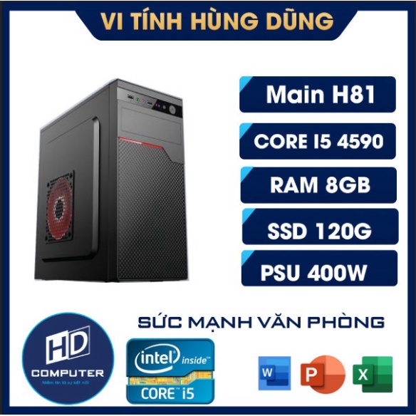 Miễn phí ship Máy tính văn phòng cấu hình core i5 4590 / main h81 /ram 8g / ssd 120g, pc văn phòng giá rẻ (máy bảo hành