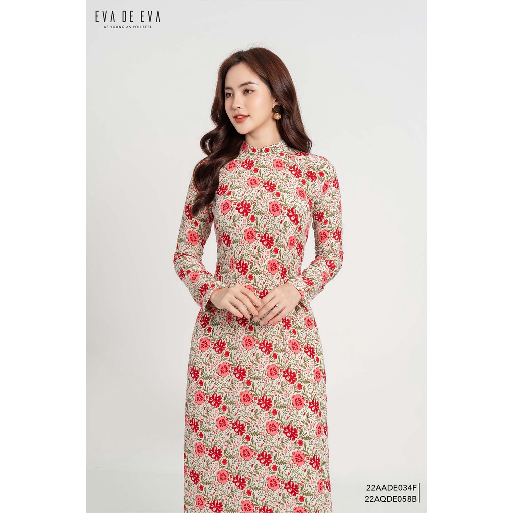 Áo dài truyền thống lụa tơ tằm họa tiết Eva de Eva 22AADE034F
