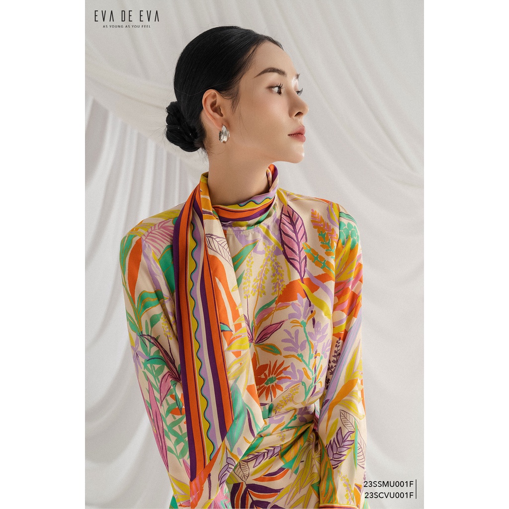 Áo sơ mi nữ tay dài thiết kế cách điệu Eva de Eva 23SSMU001F